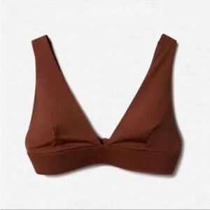 NWT Everlane ReNew The Triangle Bikini Top in Rosewood Size S